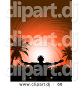 Vector Clipart of a Dj Playing Music at a Tropical Festival by Elaineitalia