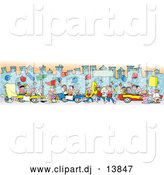 Vector Clipart of a Downtown Parade BorderDowntown Parade Border by Johnny Sajem