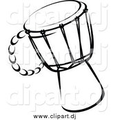 May 1st, 2014: Vector Clipart of a Drum Black and White by Vector Tradition SM