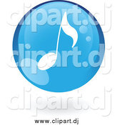 Vector Clipart of a Floating Blue Music Note Icon by Cidepix