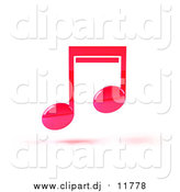 September 18th, 2015: Vector Clipart of a Floating Pink 3d Music Note by