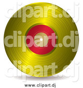 June 18th, 2015: Vector Clipart of a Gold and Red Vinyl Record Album by Michaeltravers