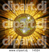 August 25th, 2017: Vector Clipart of a Gold Disco Ball and Mosaic Background by Elaineitalia