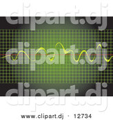 Vector Clipart of a Graph with Yellow Beats over a Red Line by