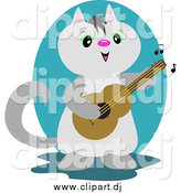 June 17th, 2015: Vector Clipart of a Gray Guitarist Cat Playing Music by