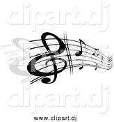 June 30th, 2015: Vector Clipart of a Grayscale Stave and Music Notes by Vector Tradition SM