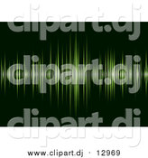 Vector Clipart of a Green Sound Wave Beat over Dark Green by Michaeltravers