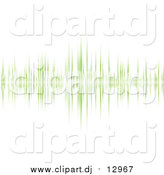 Vector Clipart of a Green Sound Wave on White by Michaeltravers