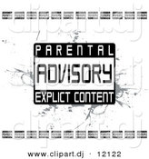 August 20th, 2012: Vector Clipart of a Grunge Parental Advisory Explicit Content Background - Black and White Version by Arena Creative