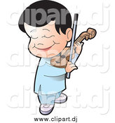 February 8th, 2015: Vector Clipart of a Happy Black Haired Boy Playing a Violin by Lal Perera