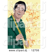 August 28th, 2015: Vector Clipart of a Happy Male Flute Player by Mayawizard101