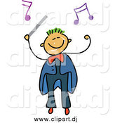 July 23rd, 2014: Vector Clipart of a Happy Stick Boy Conductor by Prawny