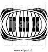 Vector Clipart of a Keyboard in Black and White by Vector Tradition SM
