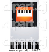 Vector Clipart of a Keyboard on Orange, Black and Gray by Eugene