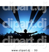 Vector Clipart of a Male Dj Playing Music at a Summer Festival by Elaineitalia