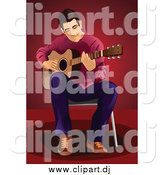 July 23rd, 2015: Vector Clipart of a Male Guitarist Sitting in a Chair by Mayawizard101