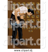 November 4th, 2014: Vector Clipart of a Male Musician Bending over and Playing a Guitar by Mayawizard101