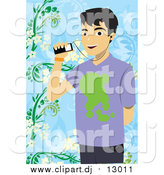 January 27th, 2016: Vector Clipart of a Man Listening to Music Through His Cell Phone by Mayawizard101