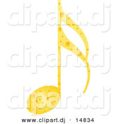 Vector Clipart of a Music Note Made out of Cheese by Andrei Marincas