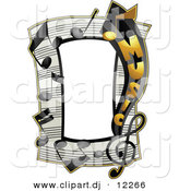 Vector Clipart of a Music Notes Frame Border Design by BNP Design Studio