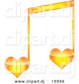 August 20th, 2012: Vector Clipart of a Orange Love Heart Music Note by Andrei Marincas