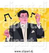 April 9th, 2015: Vector Clipart of a Professional Music Conductor over Yellow and Orange by Mayawizard101