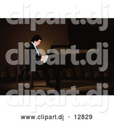 Vector Clipart of a Professional Pianist Man by Mayawizard101