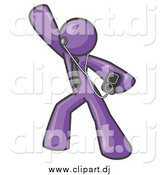 September 3rd, 2014: Vector Clipart of a Purple Man Dancing by Leo Blanchette