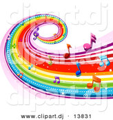 Vector Clipart of a Rainbow Music Wave by BNP Design Studio