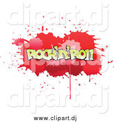 Vector Clipart of a Red Comic Splatter with Rock N Roll Text by Vector Tradition SM