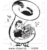 November 28th, 2015: Vector Clipart of a Retro Black and White Guy Playing a Sousaphone by BestVector