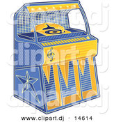 August 19th, 2012: Vector Clipart of a Retro Juke Box - Blue and Yellow by Any Vector