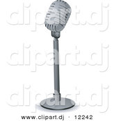 Vector Clipart of a Retro Microphone on a Stand by BNP Design Studio