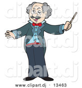 June 6th, 2016: Vector Clipart of a Senior Music Conductor Holding a Baton by Visekart