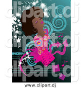 Vector Clipart of a Sexy Black Woman Wearing Stylish Clothes by MilsiArt