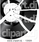 Vector Clipart of a Shattering Record by Elaineitalia