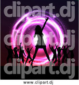 July 19th, 2015: Vector Clipart of a Silhouetted Female Singer and Dancers on Stage at a Concert over Neon Lights by KJ Pargeter
