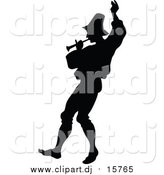 February 12nd, 2016: Vector Clipart of a Silhouetted Piper Man by Prawny Vintage
