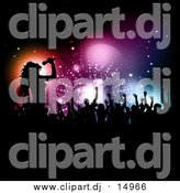 Vector Clipart of a Silhouetted Pop Singer and Audience by KJ Pargeter