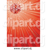 August 19th, 2014: Vector Clipart of a Sparkly Disco Ball and Red Ray Background by Dero