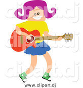 January 31st, 2015: Vector Clipart of a Square Headed Girl Playing a Guitar by Prawny