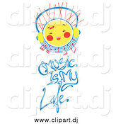 May 23rd, 2015: Vector Clipart of a Sun Character with Headphones over Music Is My Life Text by Cherie Reve