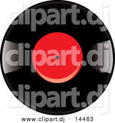 August 17th, 2015: Vector Clipart of a Vinyl Record Album with a Red Label by Pams Clipart