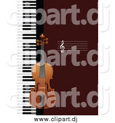 Vector Clipart of a Violin and Keyboard Background by