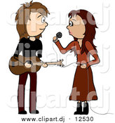 September 9th, 2015: Vector Clipart of a White Female Singer and Male Guitarist by Pams Clipart