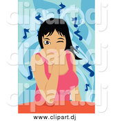 October 22nd, 2014: Vector Clipart of a Winking Woman Listening to Music by Mayawizard101