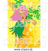 Vector Clipart of a Woman Hula Dancing by Mayawizard101