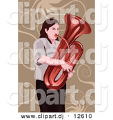 November 23rd, 2015: Vector Clipart of a Woman Playing a Tuba by Mayawizard101