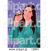 Vector Clipart of a Woman Singing by Mayawizard101