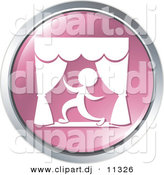 Vector Clipart of an Actor on Stage - Pink Website Button Icon by Alexia Lougiaki